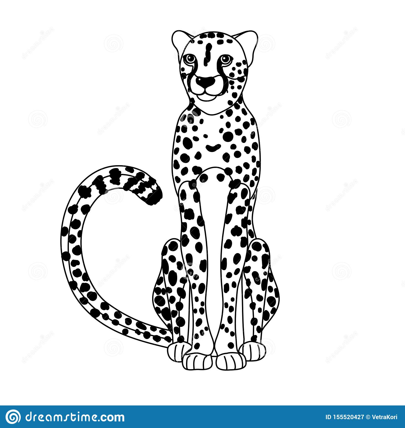 Detail Cheetah Black And White Clipart Nomer 23