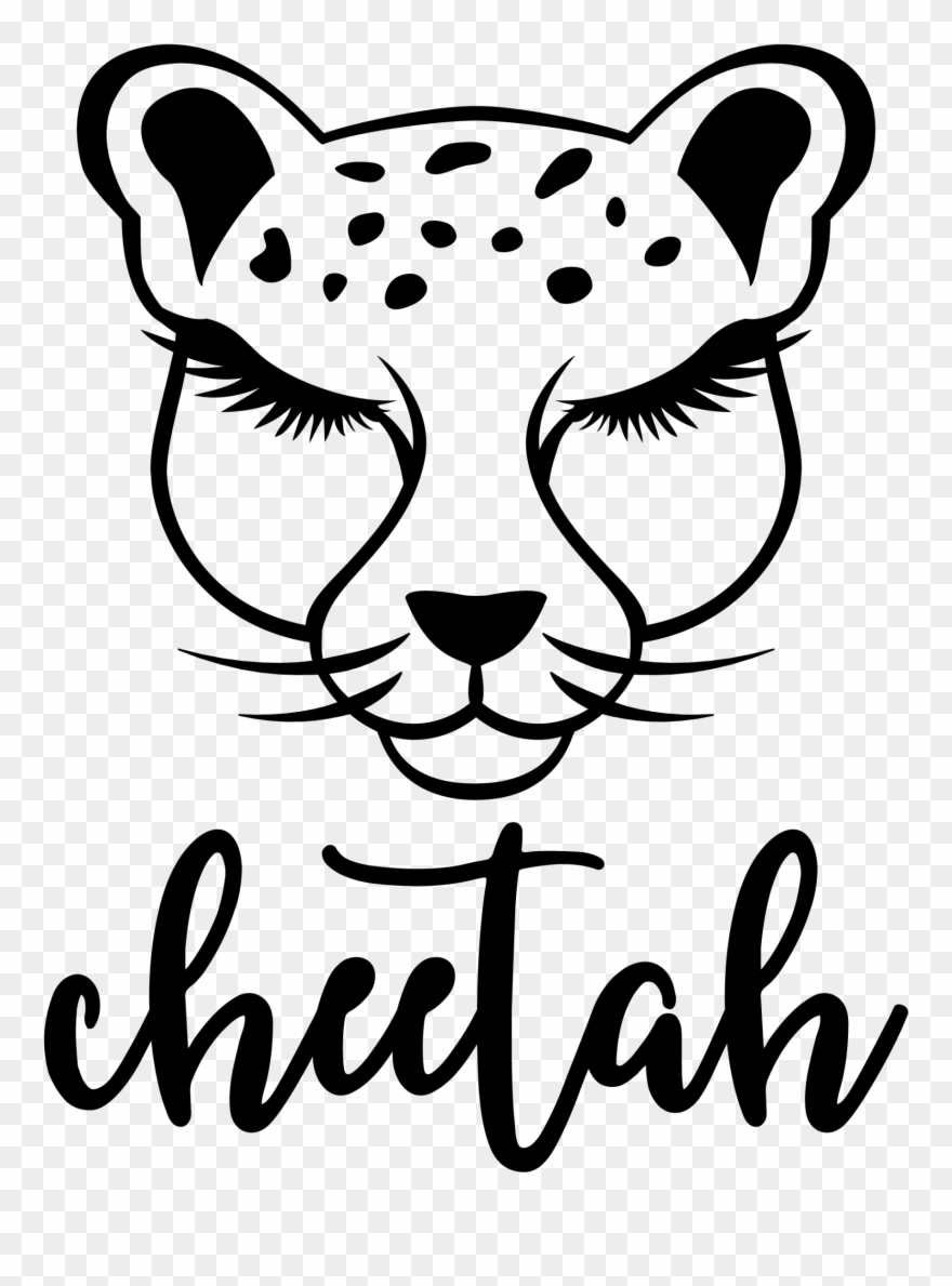 Detail Cheetah Black And White Clipart Nomer 43