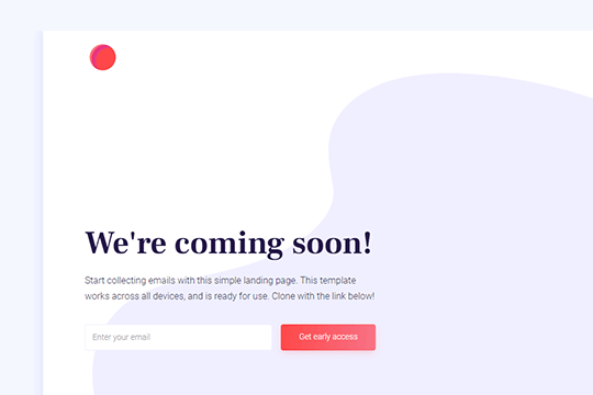 Detail Coming Soon Landing Page Template Nomer 45