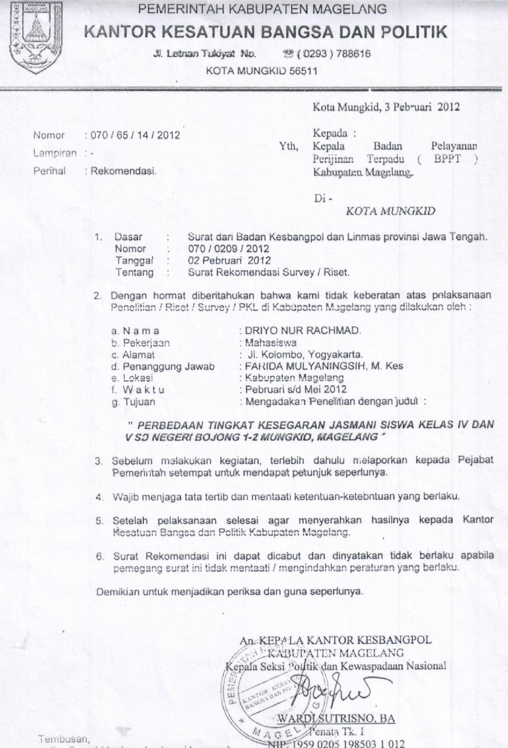 Detail Contoh Surat Izin Penelitian Ke Kesbangpol Nomer 5