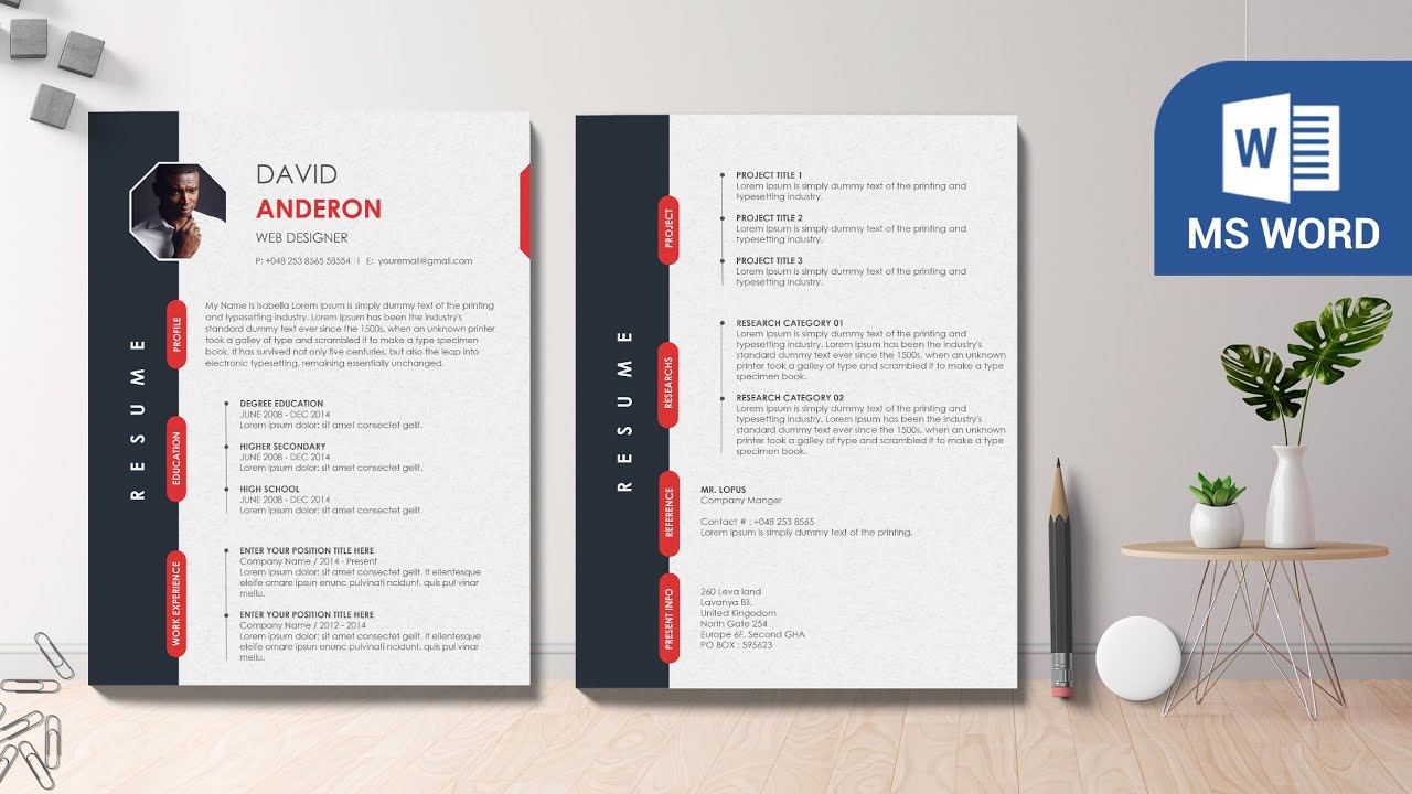 Detail Cv Template Word 2 Pages Nomer 10