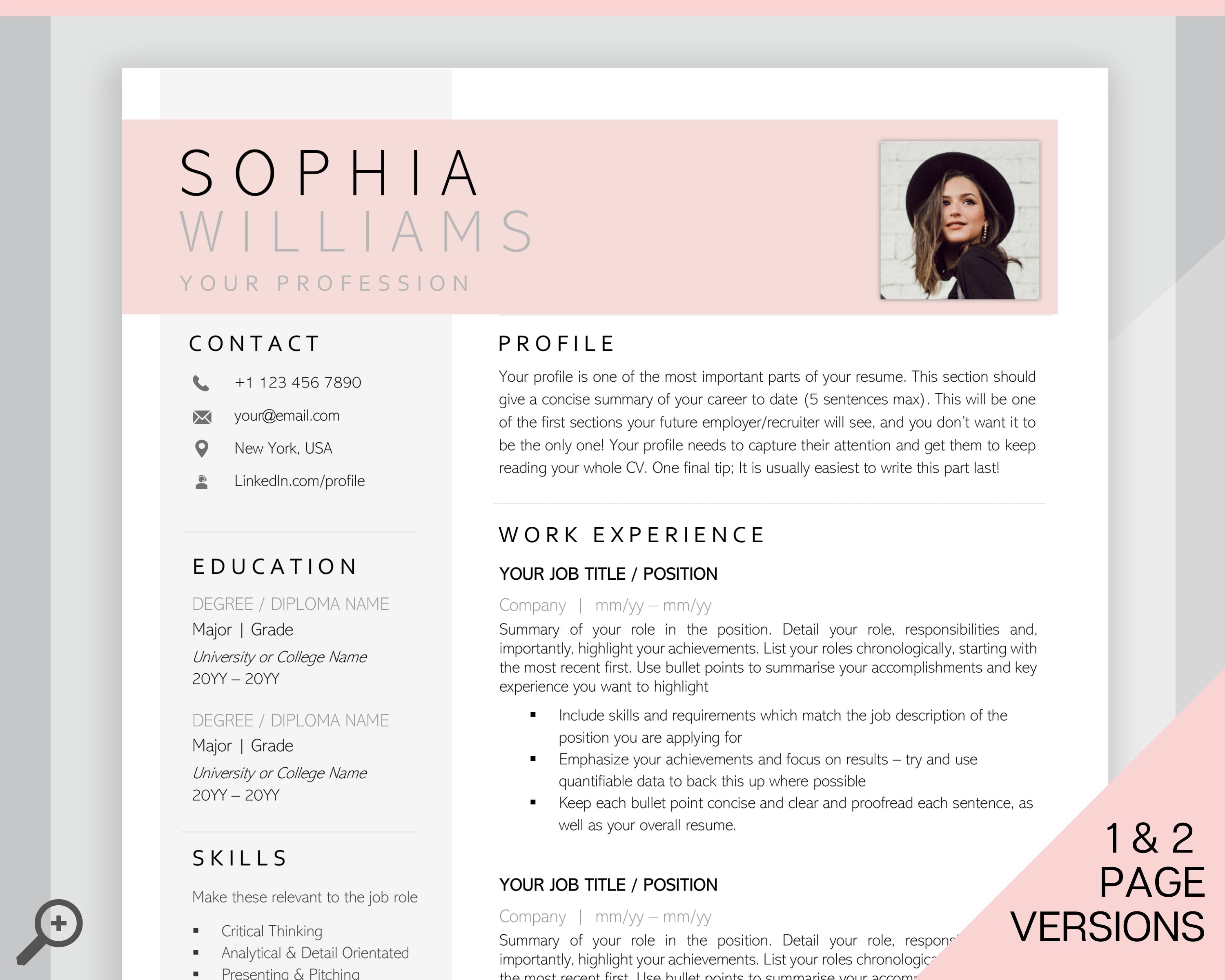 Detail Cv Template Word 2 Pages Nomer 12