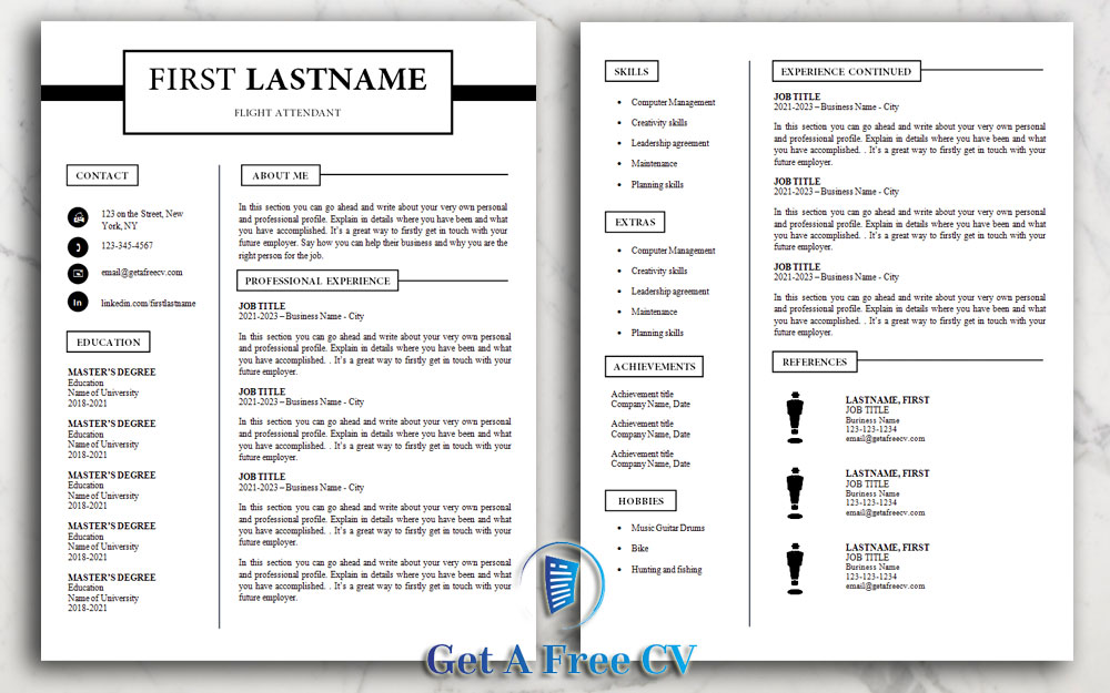 Detail Cv Template Word 2 Pages Nomer 19