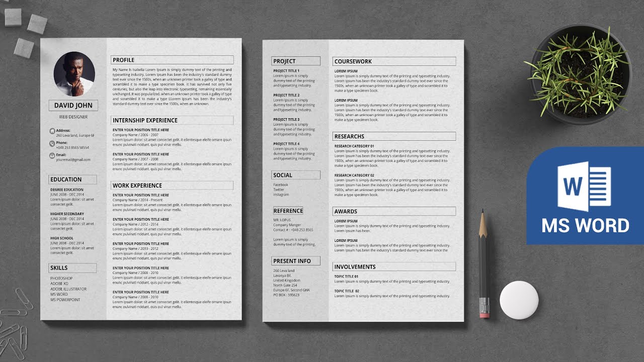 Detail Cv Template Word 2 Pages Nomer 4