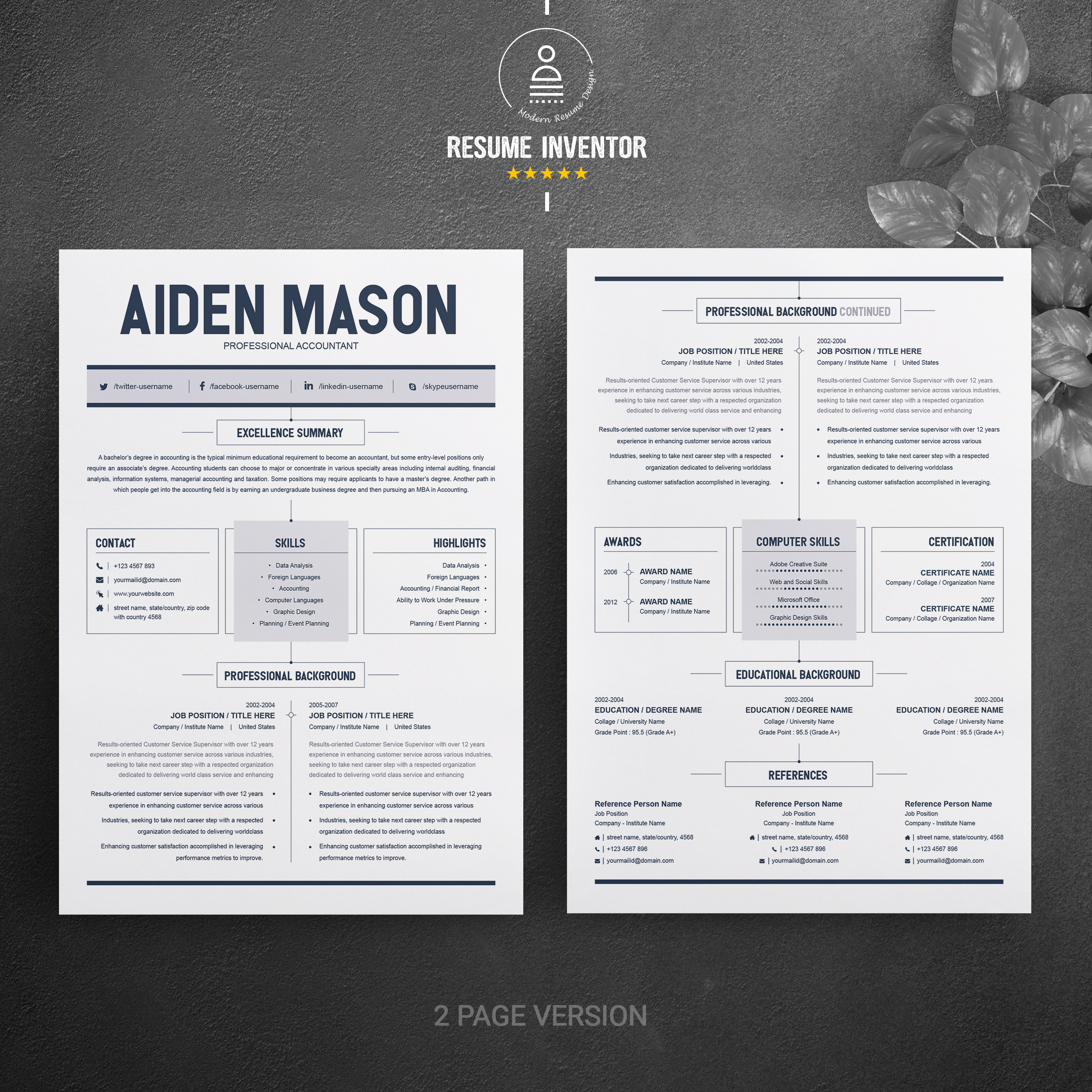 Detail Cv Template Word 2 Pages Nomer 44