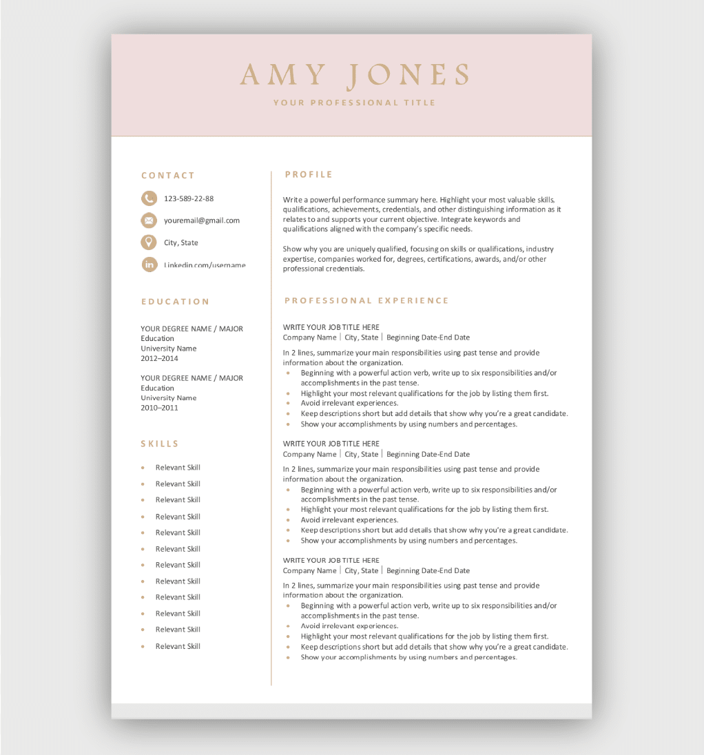 Detail Cv Template Word 2 Pages Nomer 47