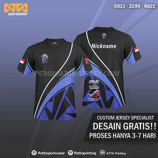 Detail Desain Baju Esport Ff Polos Nomer 20