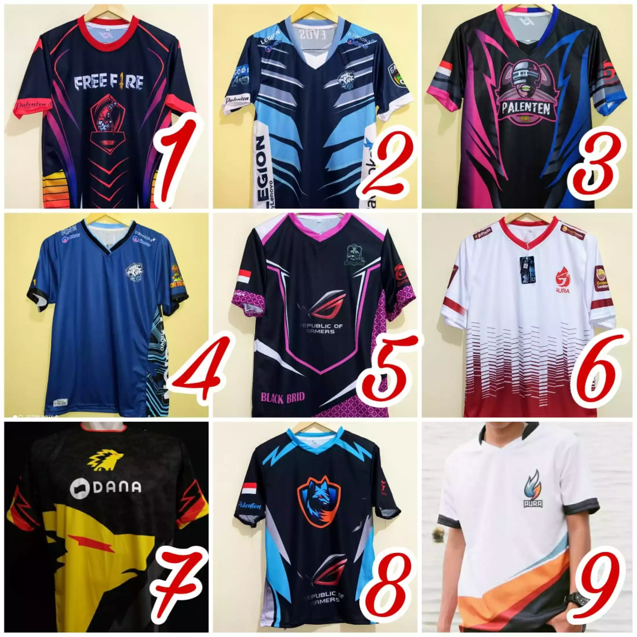 Detail Desain Baju Esport Ff Polos Nomer 9