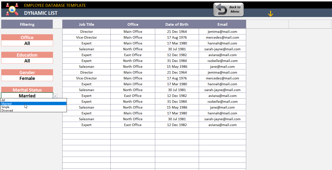 Detail Human Resources Database Template Nomer 10
