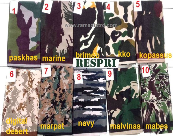 Detail Motif Loreng Tentara Nomer 45