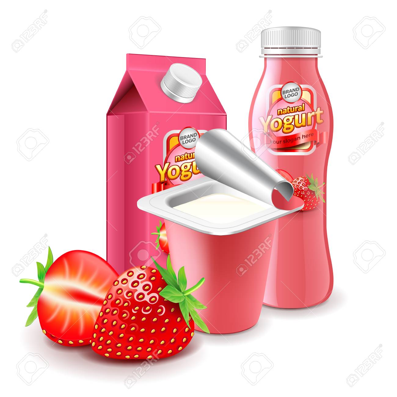 Detail Strawberry Yogurt Clipart Nomer 16