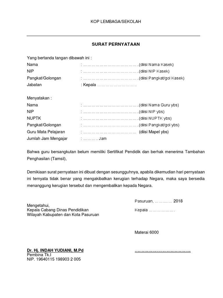 Detail Surat Keterangan Penghasilan Tambahan Nomer 47