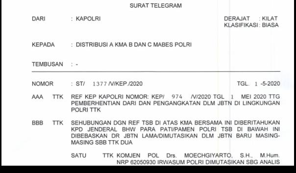 Detail Surat Telegram Kapolri Nomer 35