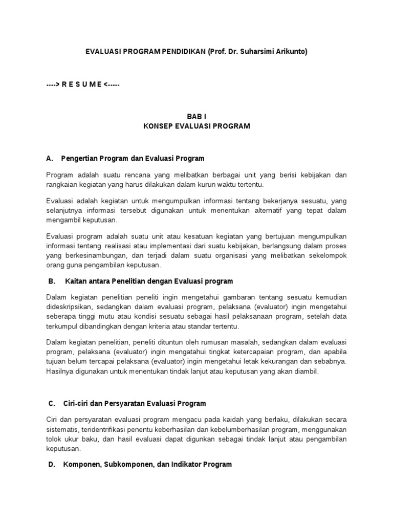 Detail Contoh Evaluasi Program Pendidikan Nomer 3