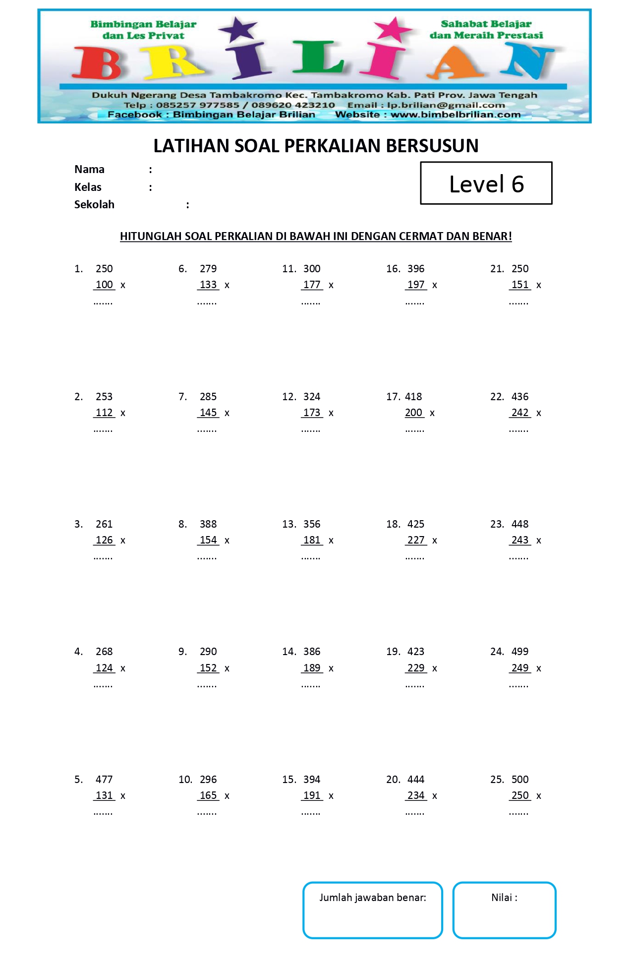 Detail Contoh Perkalian Bersusun Nomer 2