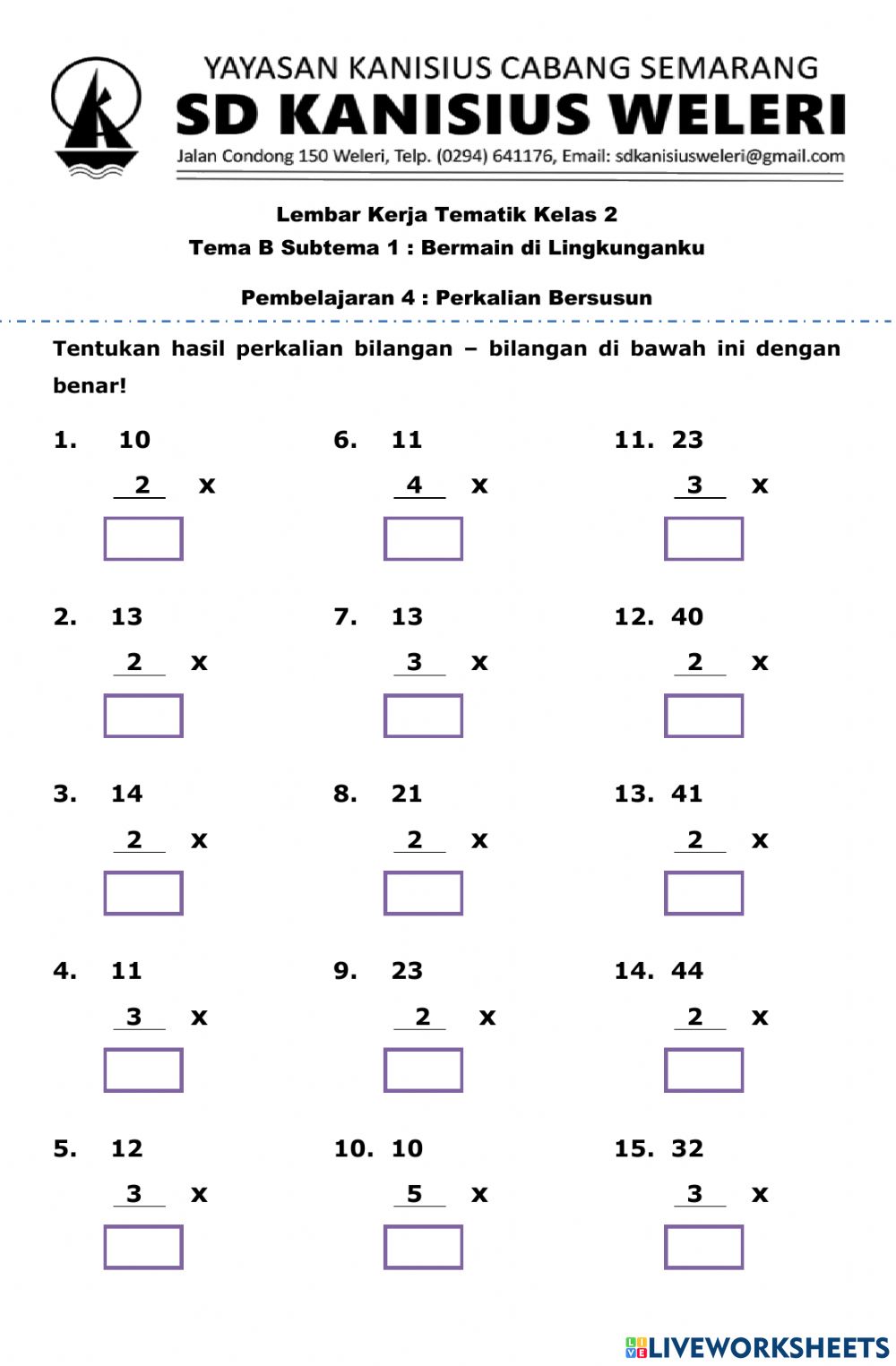 Detail Contoh Perkalian Bersusun Nomer 8