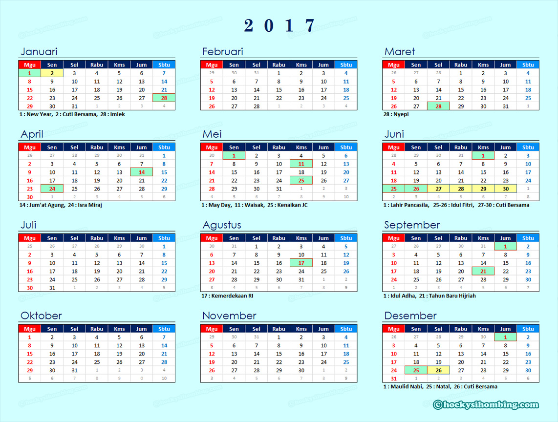 Detail Gambar Kalender 2017 Nomer 5