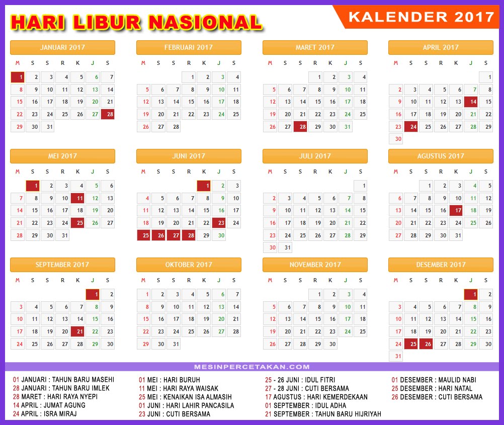 Detail Gambar Kalender 2017 Nomer 7