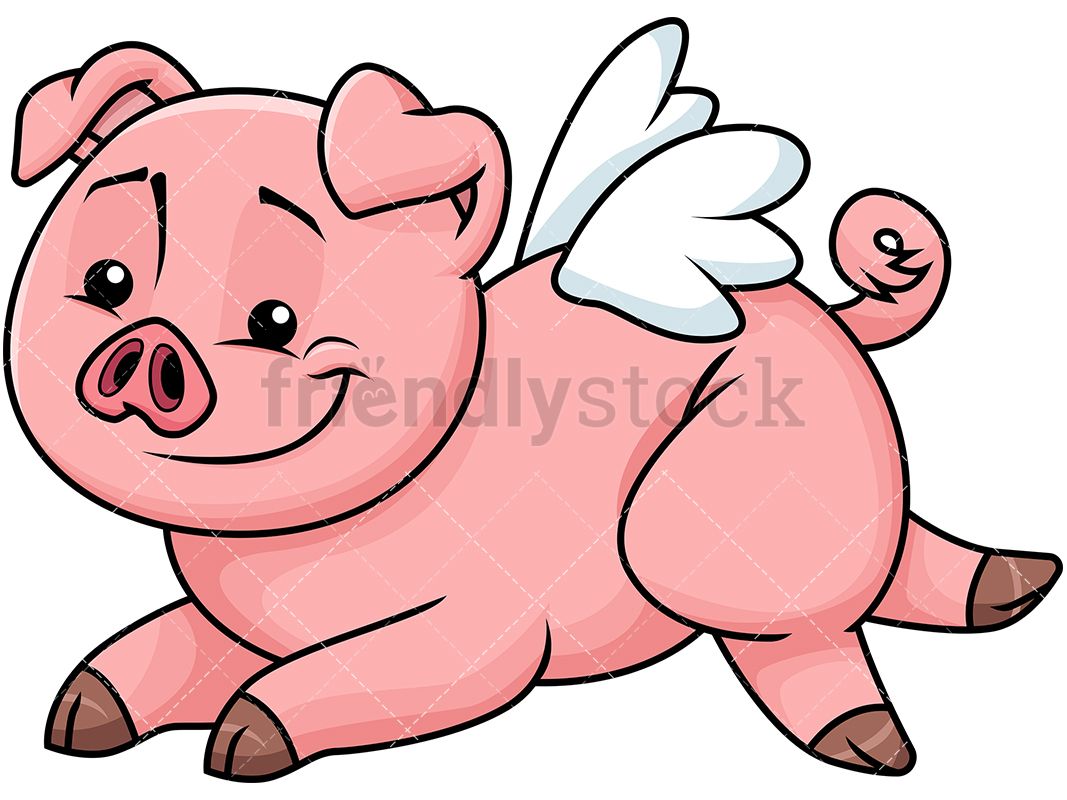 Pig With Wings Clipart - KibrisPDR