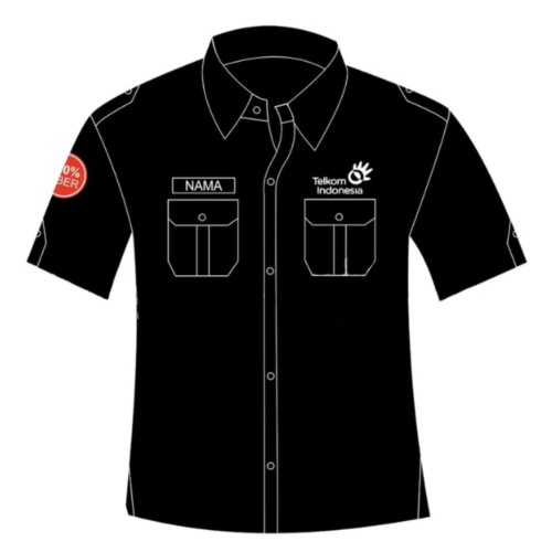 Detail Kemeja Hitam Polos Lengan Pendek Depan Belakang Nomer 12