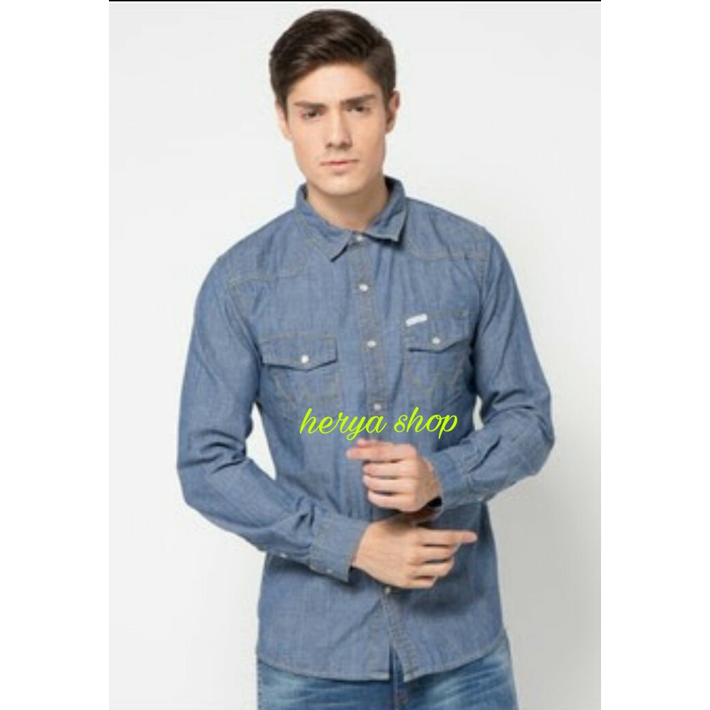 Detail Kemeja Jeans Wrangler Nomer 34