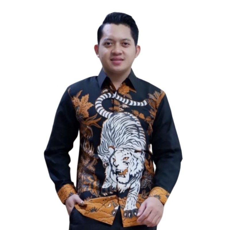 Detail Kemeja Panjang Putih Pria Gambar Macan Nomer 10