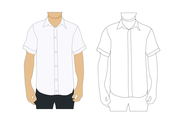 Detail Kemeja Putih Vector Nomer 17