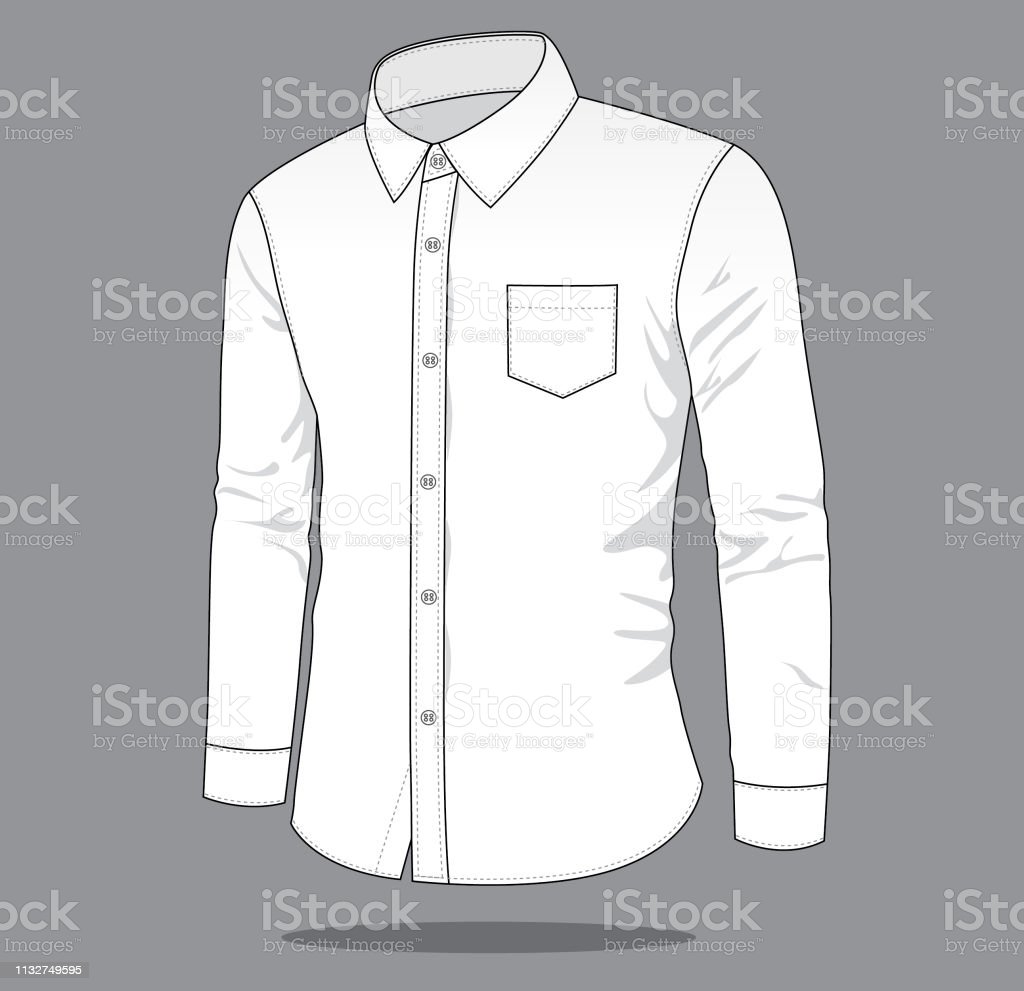 Detail Kemeja Putih Vector Nomer 3