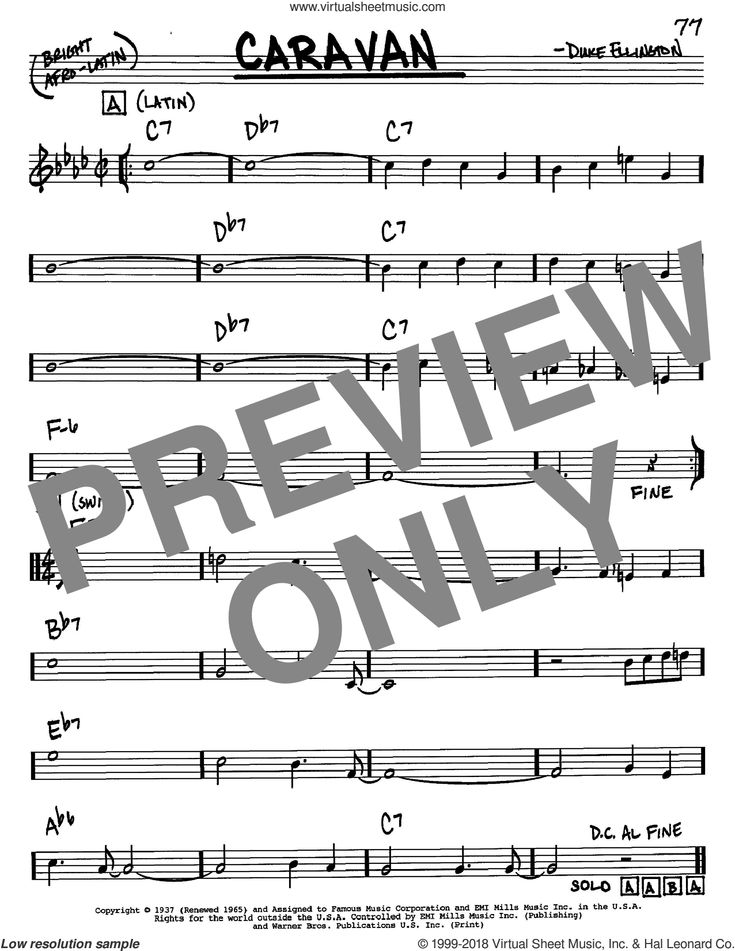 Detail Caravan Sheet Music Trumpet Nomer 20