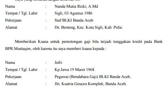 Detail Contoh Surat Kuasa Bendahara Nomer 26