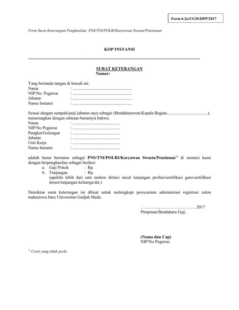 Detail Format Surat Penghasilan Orang Tua Nomer 7