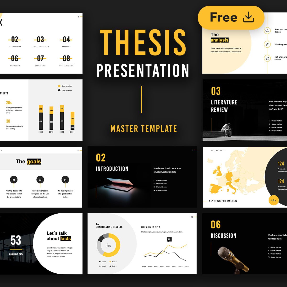 Detail Free Thesis Presentation Powerpoint Template Nomer 6