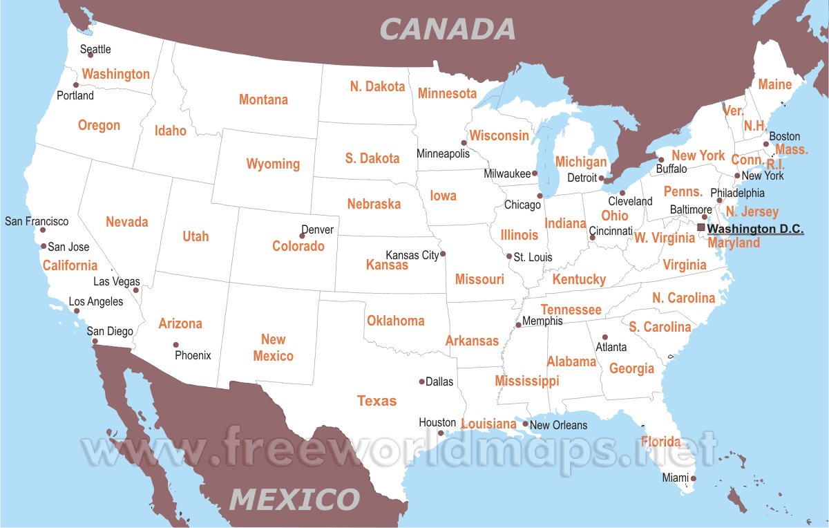 Detail Map Of Usa Free Nomer 19