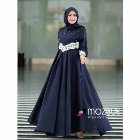 Detail Model Gamis Renda Tempel Nomer 9