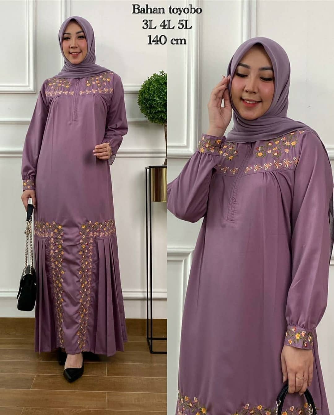 Detail Model Gamis Renda Tempel Nomer 25