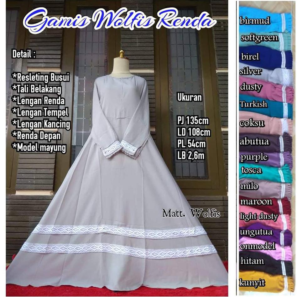 Detail Model Gamis Renda Tempel Nomer 26