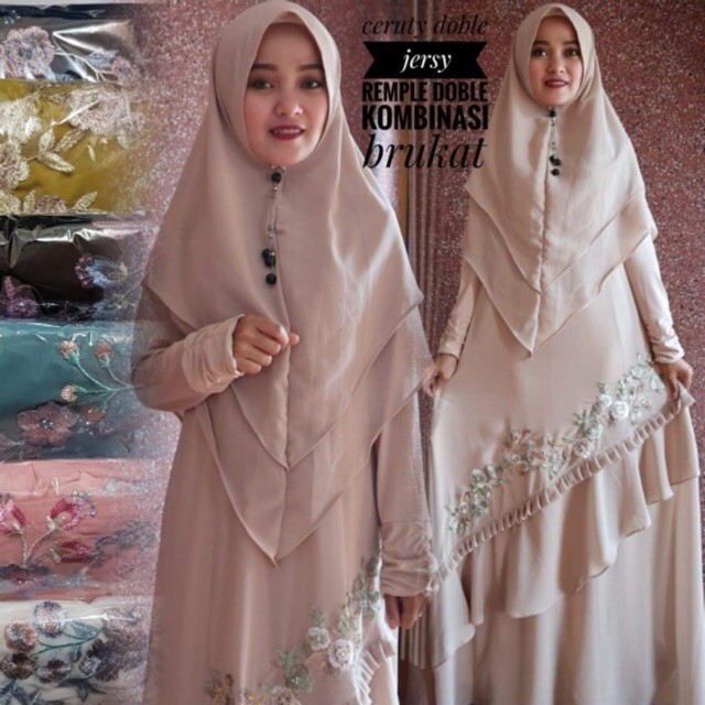 Detail Model Gamis Renda Tempel Nomer 31