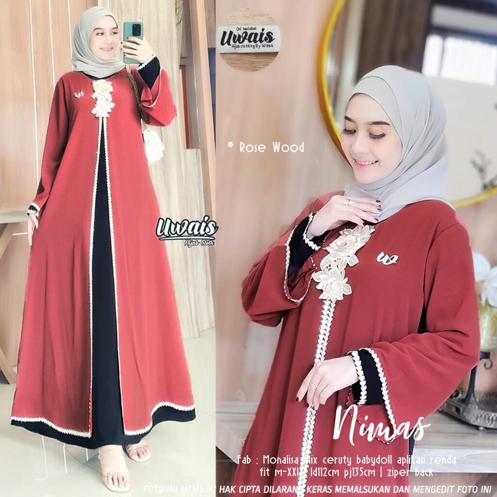 Detail Model Gamis Renda Tempel Nomer 37