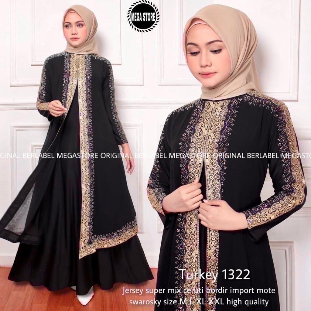 Detail Model Gamis Renda Tempel Nomer 38
