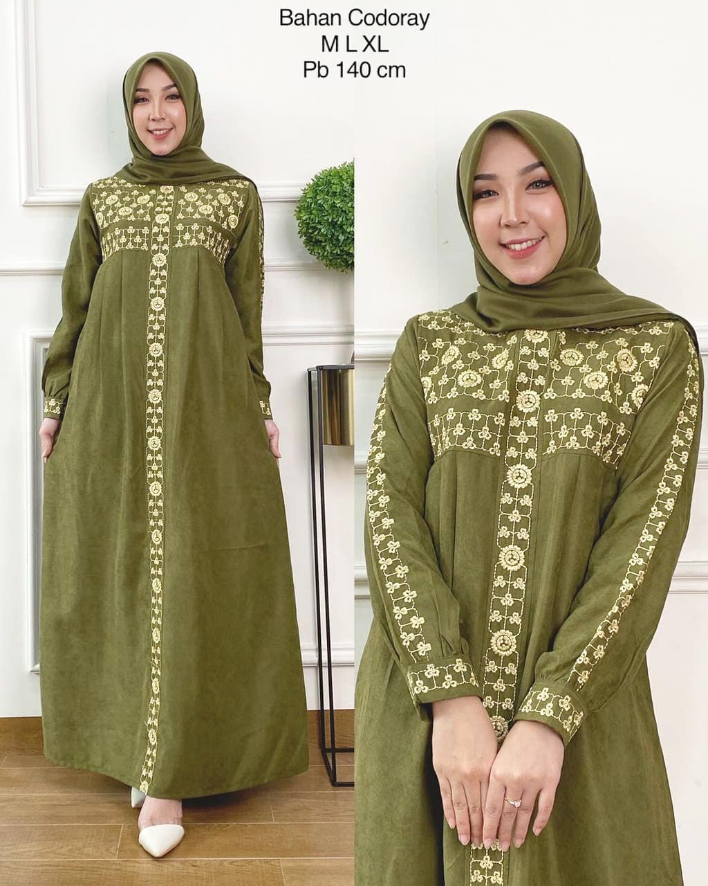 Detail Model Gamis Renda Tempel Nomer 39