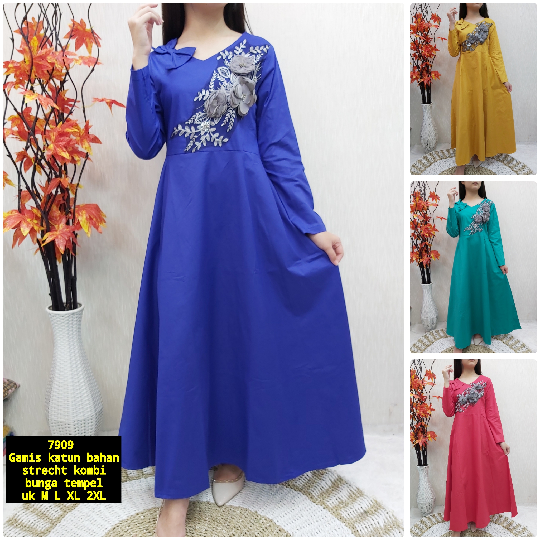 Detail Model Gamis Renda Tempel Nomer 42