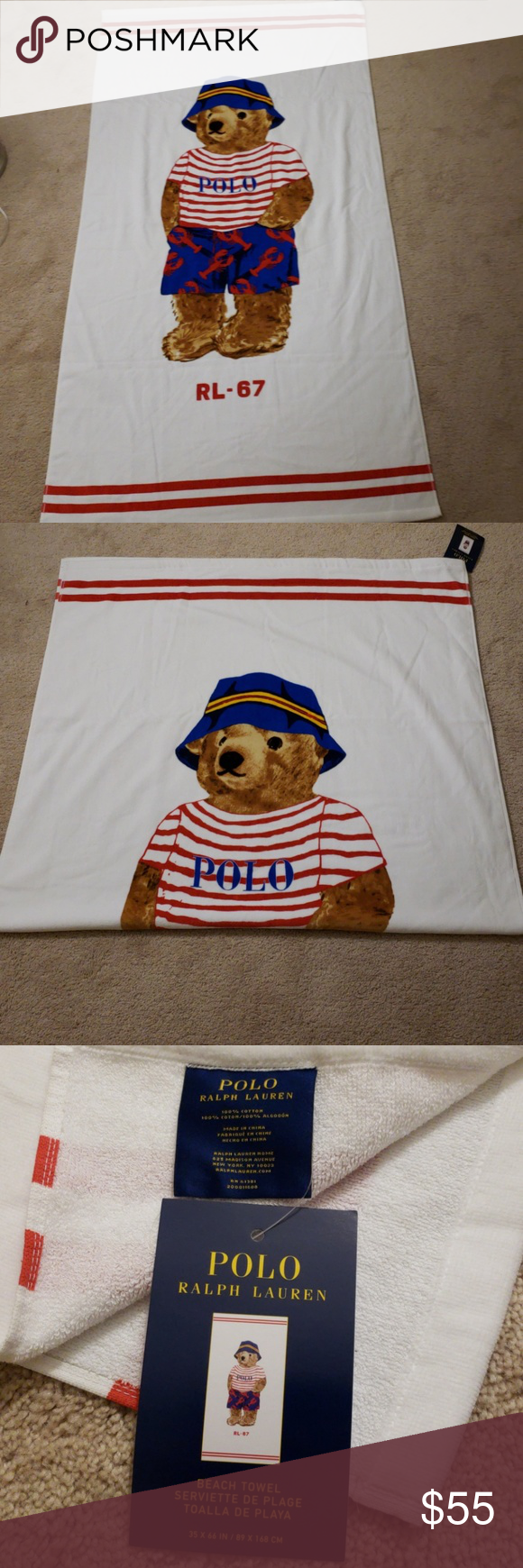 Detail Polo Bear Beach Towel Nomer 16