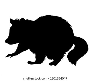 Detail Raccoon Silhouette Vector Nomer 29