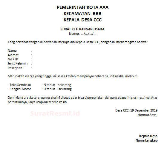 Detail Surat Rekomendasi Kerja Dari Desa Nomer 43