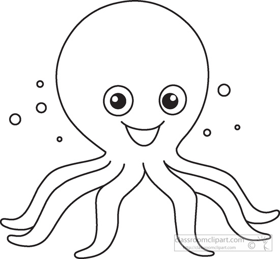 Black And White Octopus Clipart - KibrisPDR