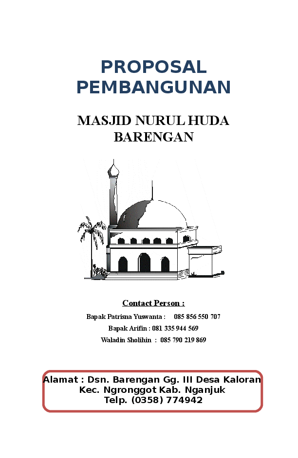 Detail Contoh Proposal Pembangunan Masjid Lengkap Nomer 23