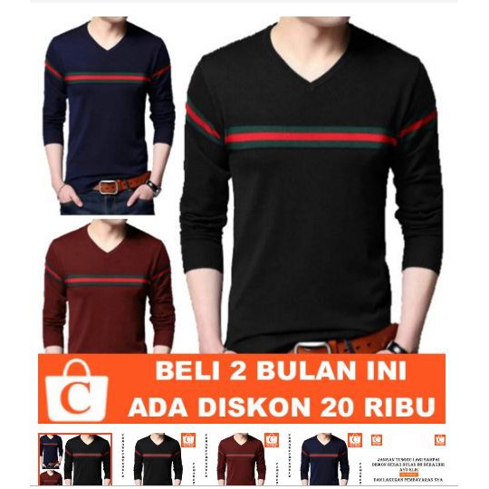 Detail Gambar Baju Garis Leher Bulat Kaos Nomer 51