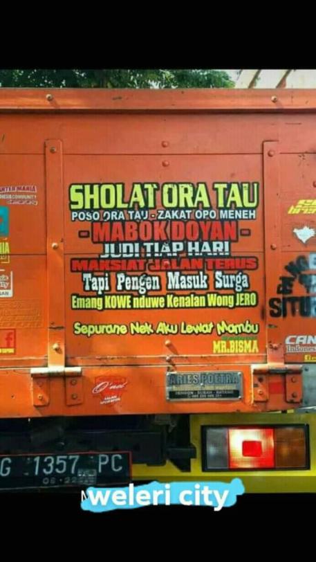 Detail Tulisan Lucu Bak Truk Nomer 13