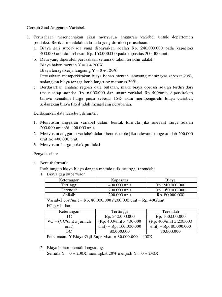 Detail Contoh Anggaran Variabel Nomer 18