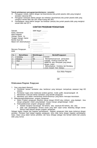 Detail Contoh Program Remedial Dan Pengayaan Nomer 7